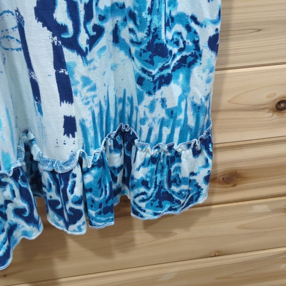 Parsley & Sage Top Womens Large Blue White Art Tunic - Picture 4 of 9